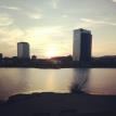 Sunset in #Bratislava at lake #Kuchajda